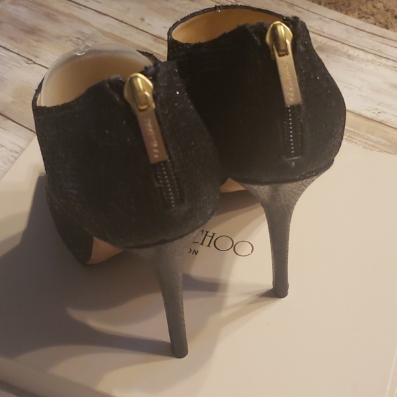 Sale! JIMMY CHOO  PEEPTOE BOOTIES 40 FIT/8.5👇 - Picture 5 of 11